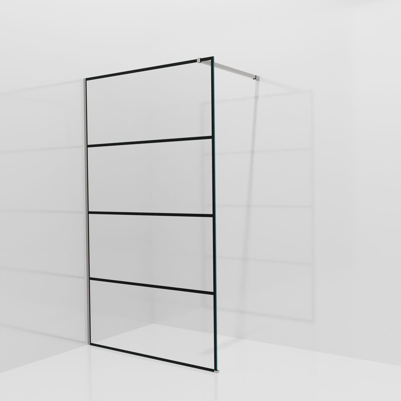 Balmani Modular inloopdouche: 120 x 200 cm, Lined met coating, Brushed Inox profielen