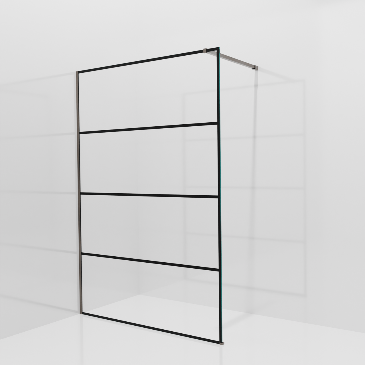 Balmani Modular inloopdouche: 140 x 200 cm, Lined met coating, Brushed GunMetal profielen