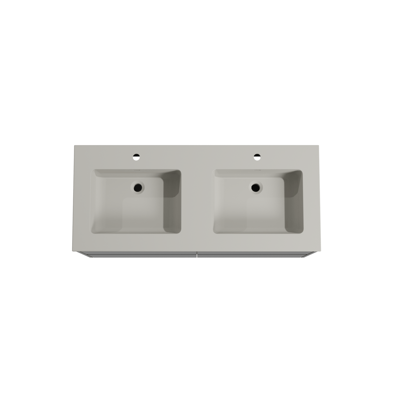 Storke Seda zwevend badmeubel 120 x 52 cm mat zwart met Diva dubbele wastafel in top solid zijdegrijs