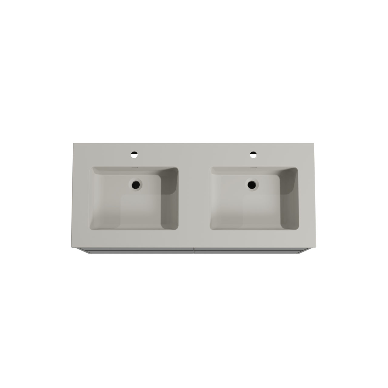 Storke Seda zwevend badkamermeubel 120 x 52 cm mat zwart met Diva dubbele wastafel in top solid zijdegrijs