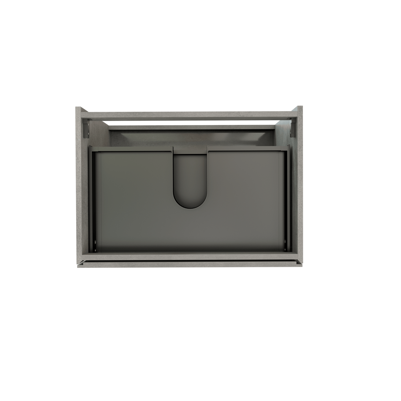 Storke Edge meuble sous-lavabo a poser 75 x 52 cm béton gris foncé 3 tiroirs