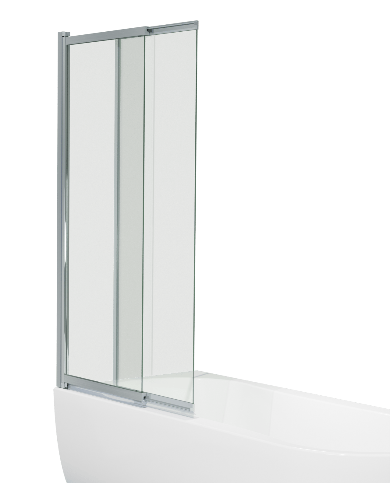 Luca Varess Vetras erweiterbare Badewannenaufsatz 100 cm, Klarglas, Silber Profil