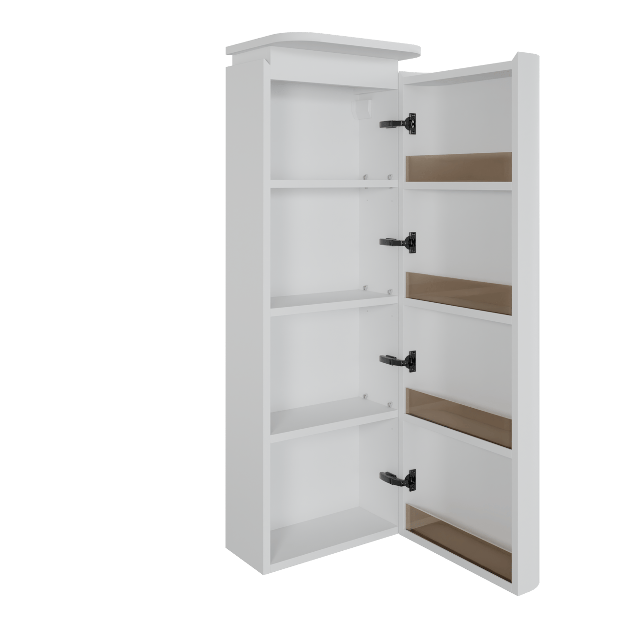 Balmani Moon hängender Säulenschrank rechts weiß matt 44 x 32 x 130 cm