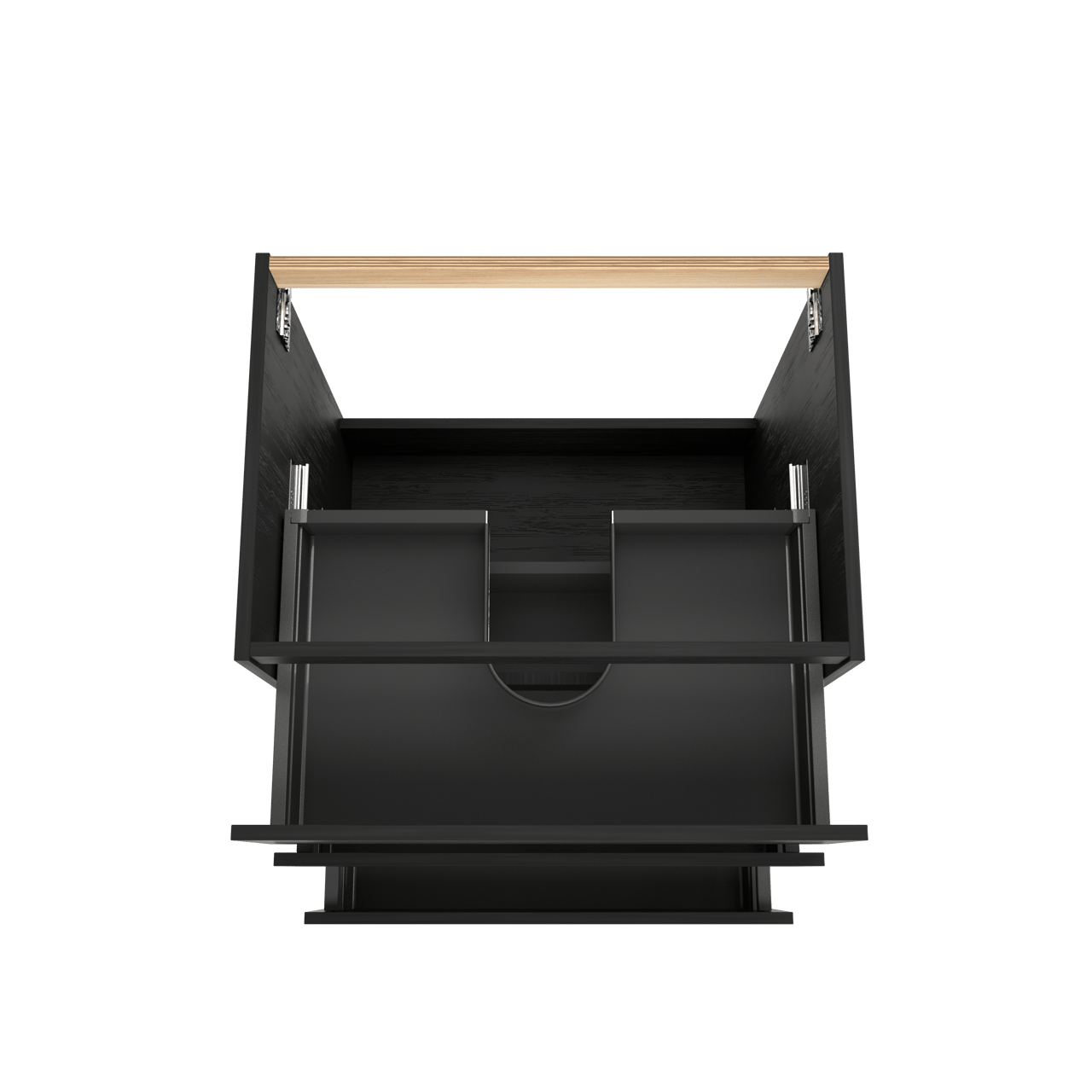 Balmani Lucida stehender Waschbeckenunterschrank: 75 x 55 cm, Eiche Schwarz, 3 Schubladen