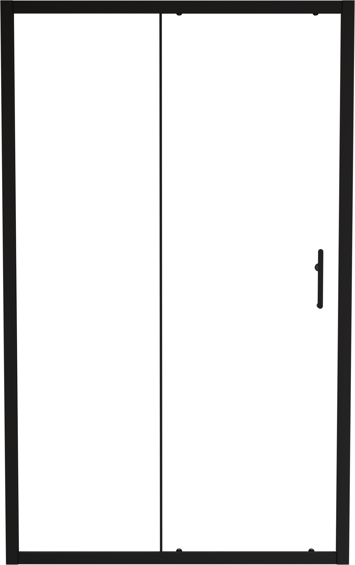 Linie Cadiz porte coulissante 120 cm x 190 cm verre transparent profil noir mat