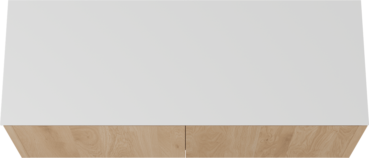 Balmani Eclips hängendes Möbelstück Set: 150 x 55 cm, Eiche Natur, mit Stretto Einzel- oder Doppel Waschtischplatte Solid Surface Weiβ matt