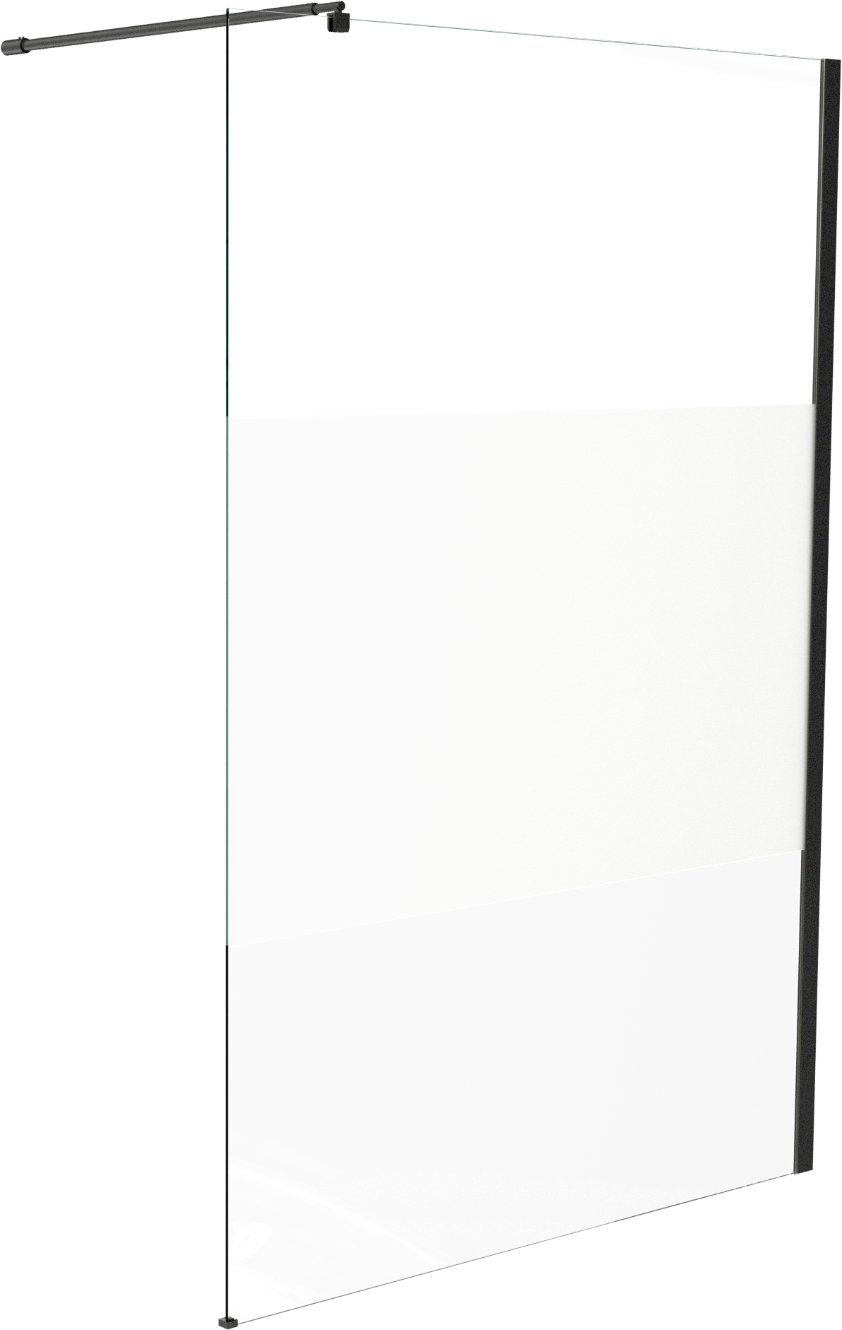 Linie Walk-In douche à l'italienne 120 x 200 cm verre transparent avec bande mate profil noir mat