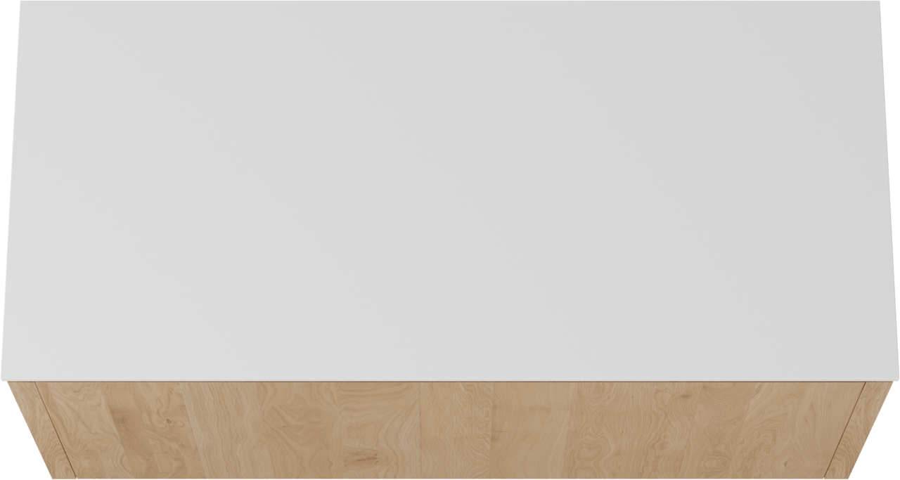 Balmani Eclips meuble salle de bains suspendu 120 x 55 cm Chêne naturelle avec Stretto tablette simple ou double vasque en Solid Surface blanc mat