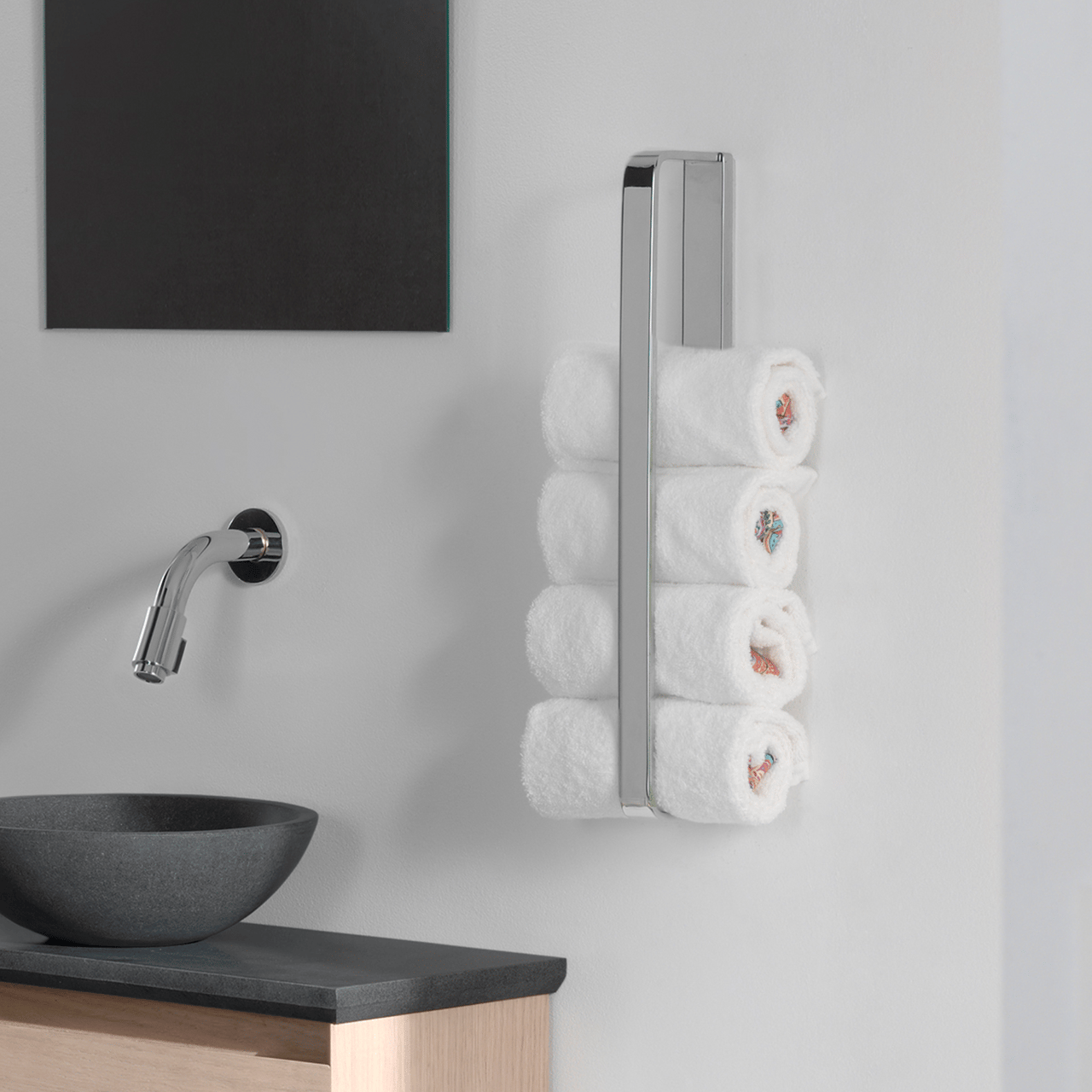 Blaufoss Patio verticale handdoekhouder chroom 40cm