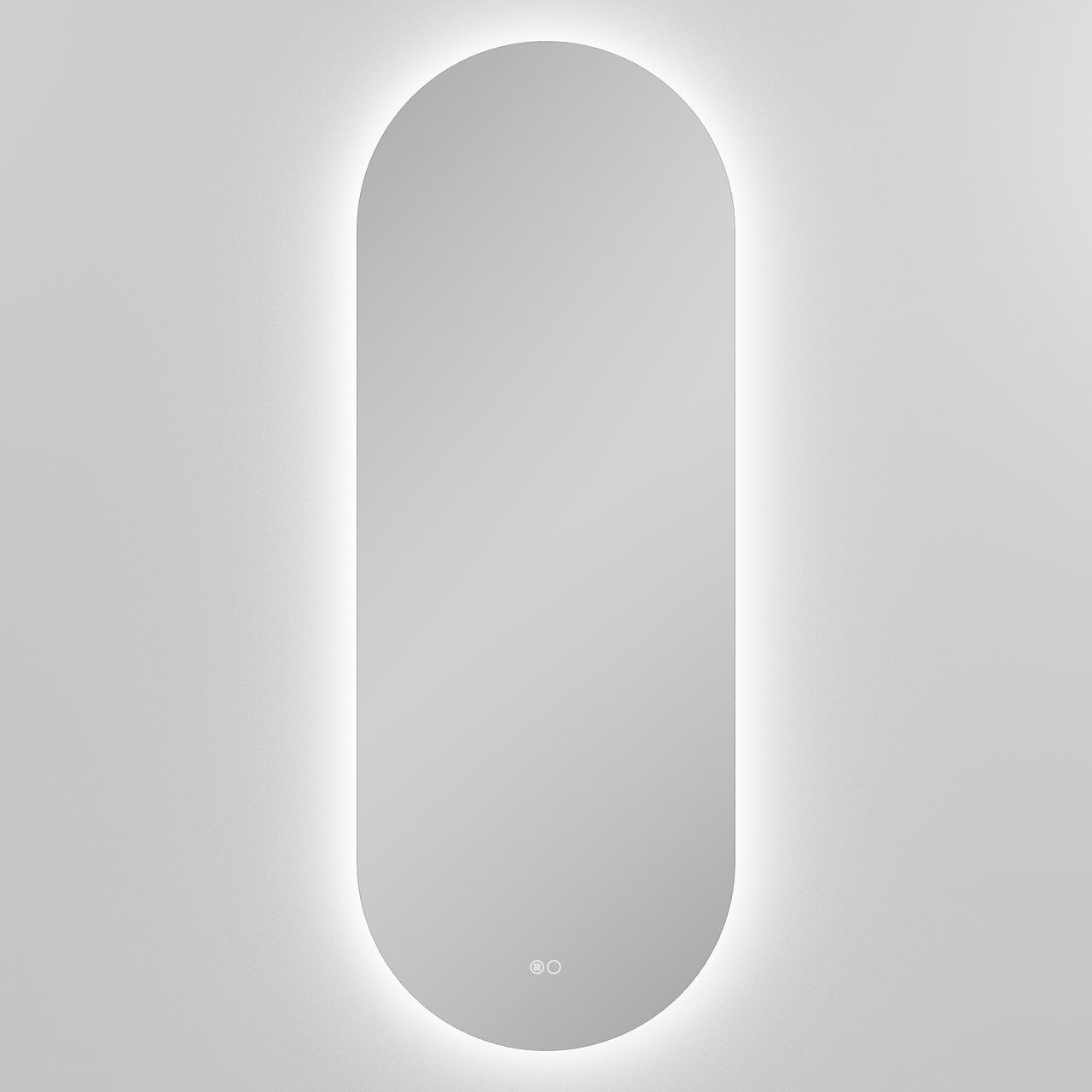 Balmani Giro Touch oval Badezimmerspiegel 45 x 120 cm mit Spiegelbeleuchtung und Anti-Beschlag Spiegelheizung