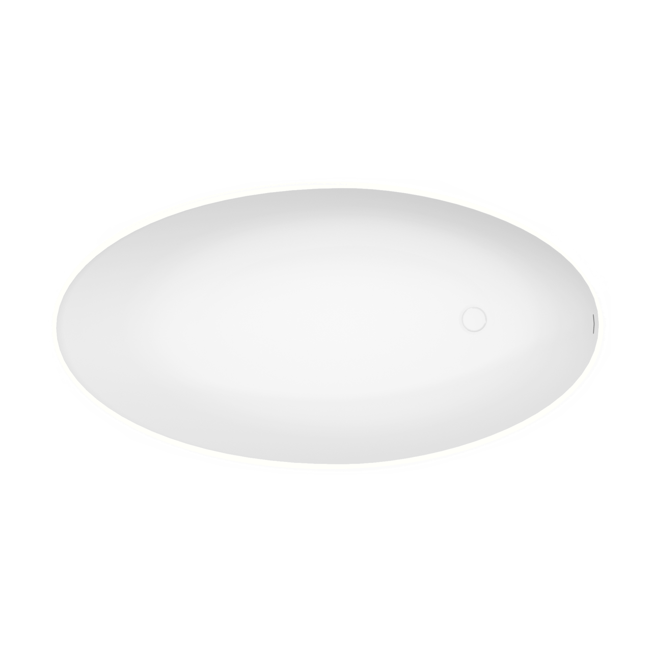 Balmani Fahro Ovale Freistehende Badewanne: 160 x 85 cm, Solid Surface, Weiß matt