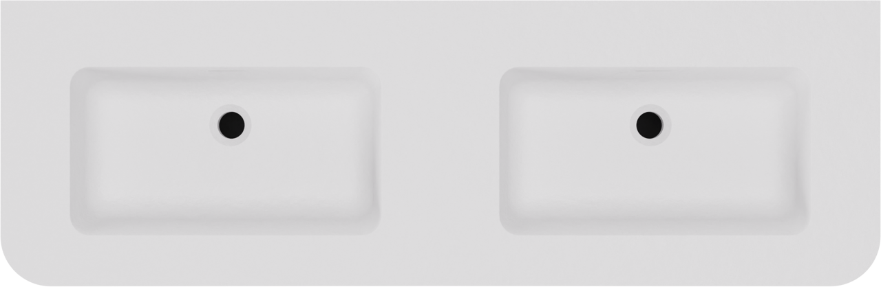 Storke Soft zwevend badmeubel 140 x 46 cm notenhout met Mata Soft dubbele wastafel in solid surface mat wit