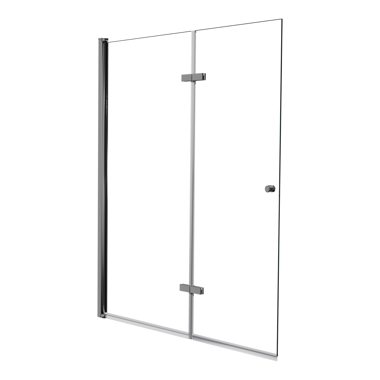 Luca Varess Kuresa pare-baignoire pliant en 2 pièces 140 cm verre transparent profil chrome brillant