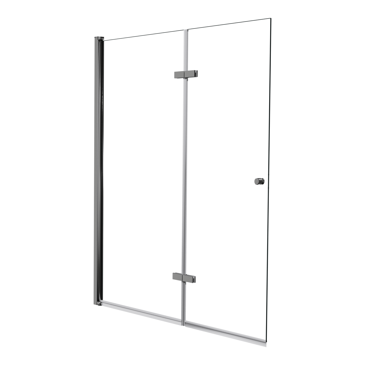 Luca Varess Kuresa pare-baignoire pliant en 2 pièces 140 cm verre transparent profil chrome brillant