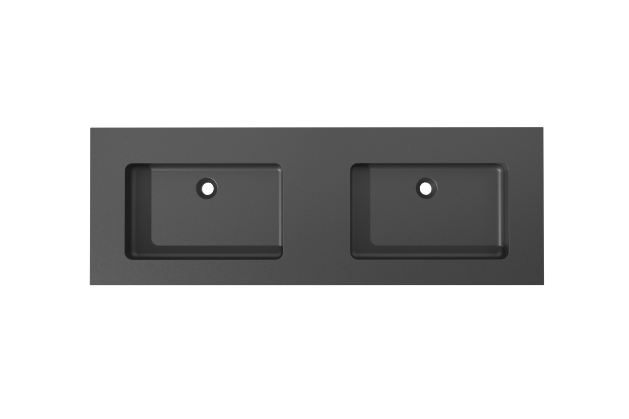 Storke Scuro High dubbele wastafel mat kwarts 150 x 52 cm