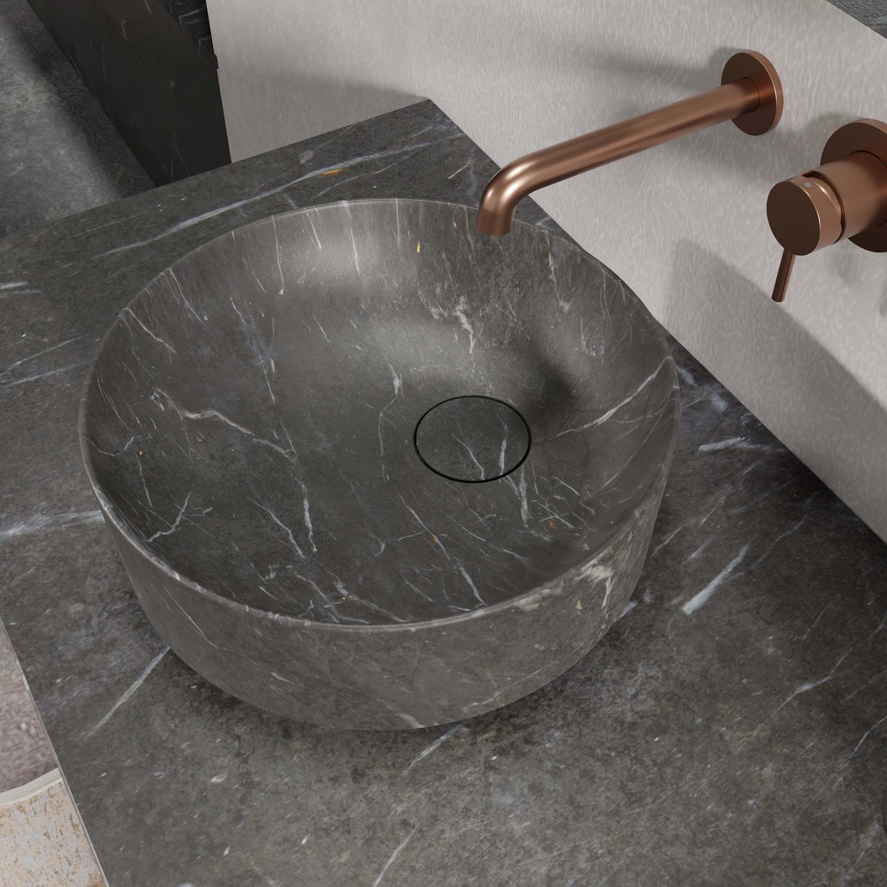 Balmani Click Flat bonde pour évier fermable Pietra Grey