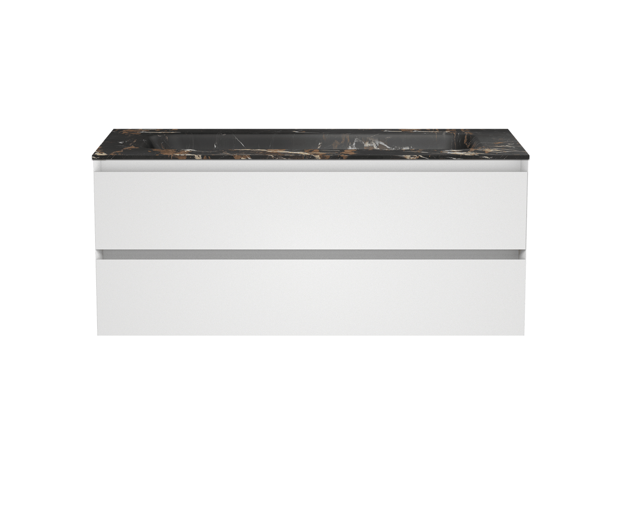 Balmani Mitra meuble salle de bains suspendu 120 x 55 cm blanc mat avec Tablo Arcato lavabo simple pour 2 trous de robinet en marbre portoro gold