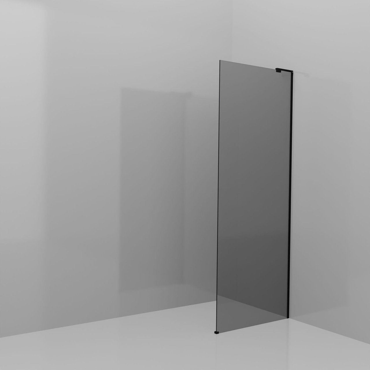 Balmani Modular douche à l'italienne: 80 x 200 cm, Miroir Reflex, Profil Noir mat avec L-Shape