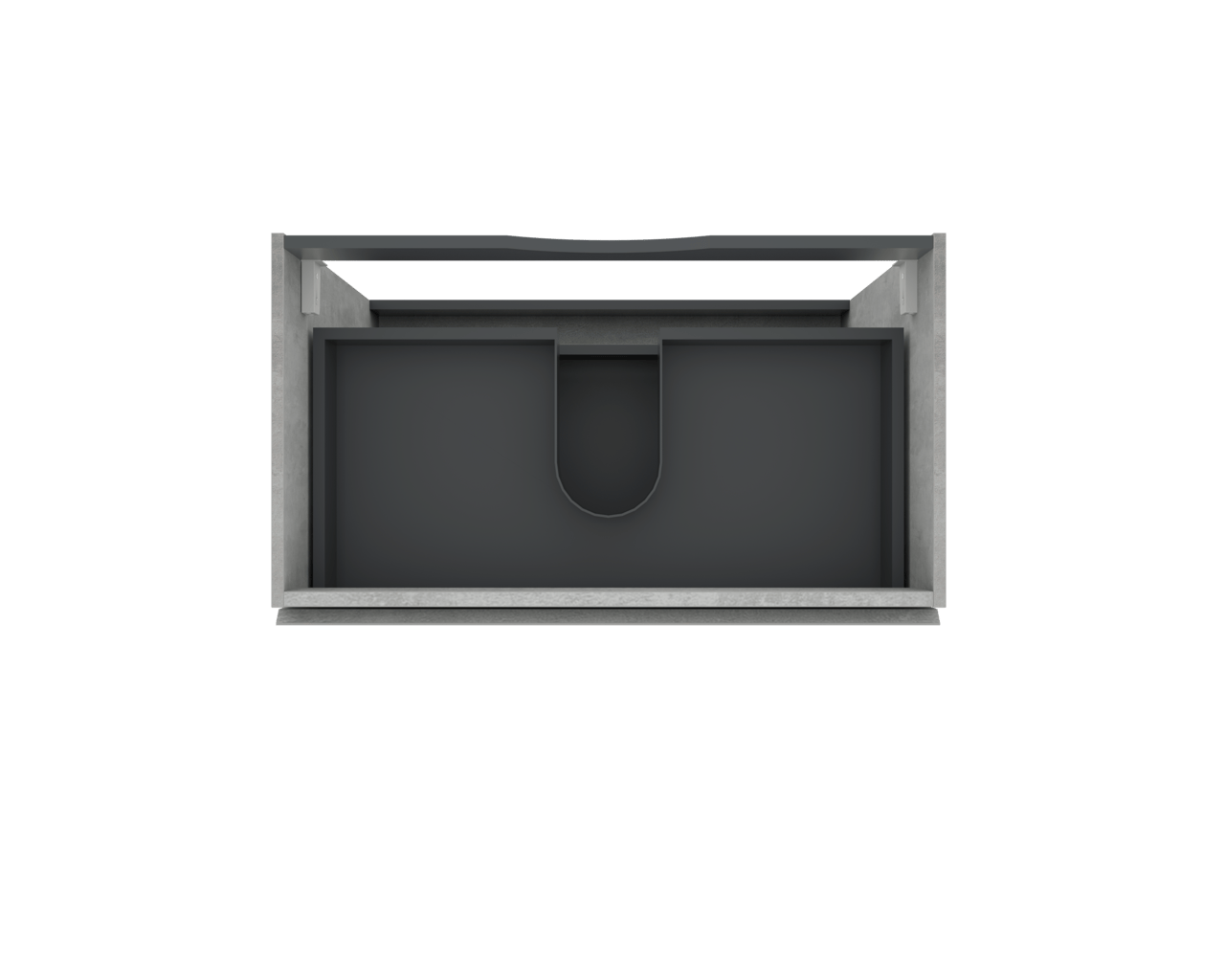 Linie Lado meuble sous-vasque a poser 80 x 46 cm béton gris foncé 3 tiroirs