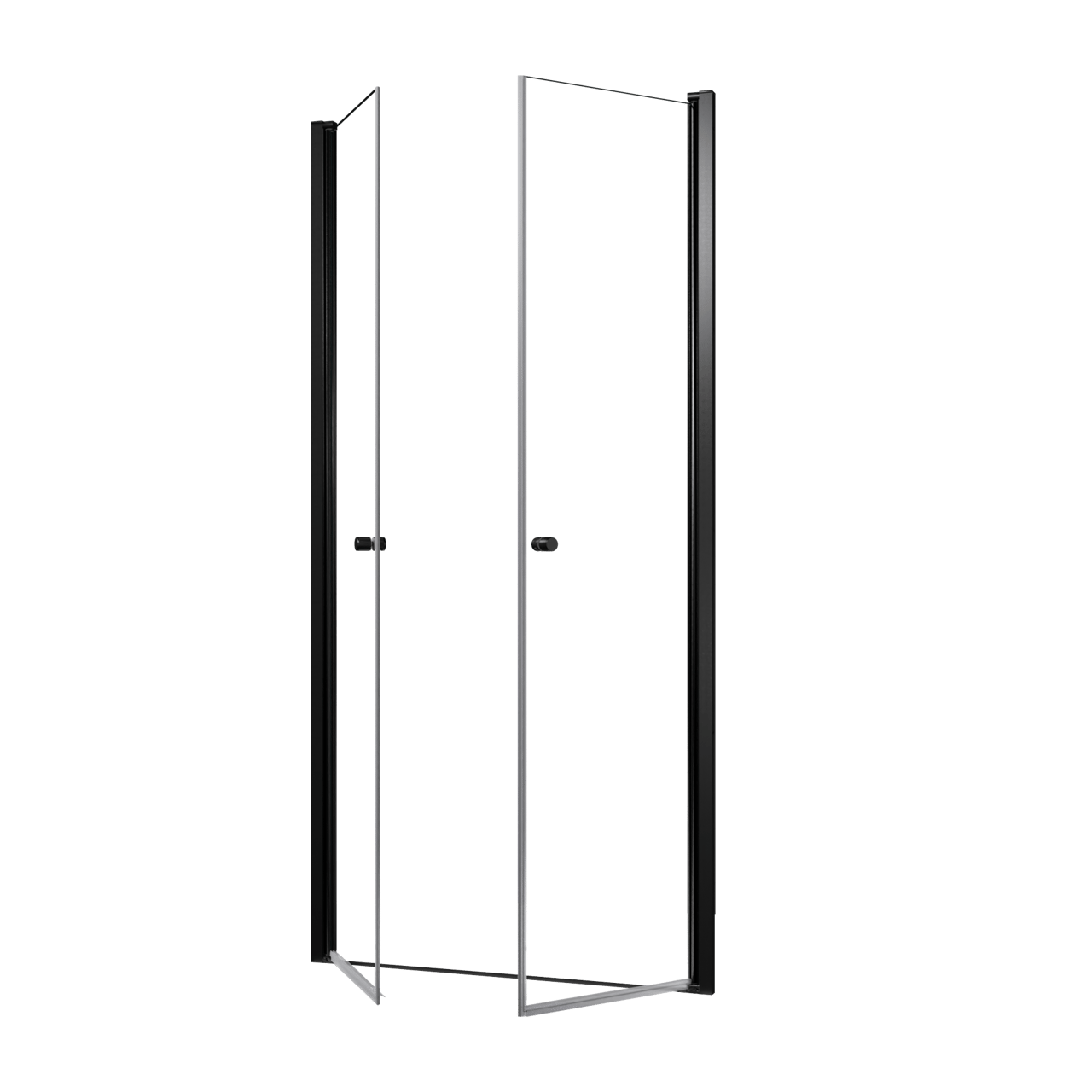 Luca Varess Kuresa Dusche Pendeltür, 100 x 200 cm, Klarglas, Schwarzes Profil, matt
