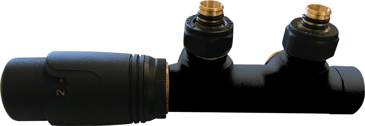 Vipera Lungo set de robinets thermostatique connexion coudée à 90° Noir Mat