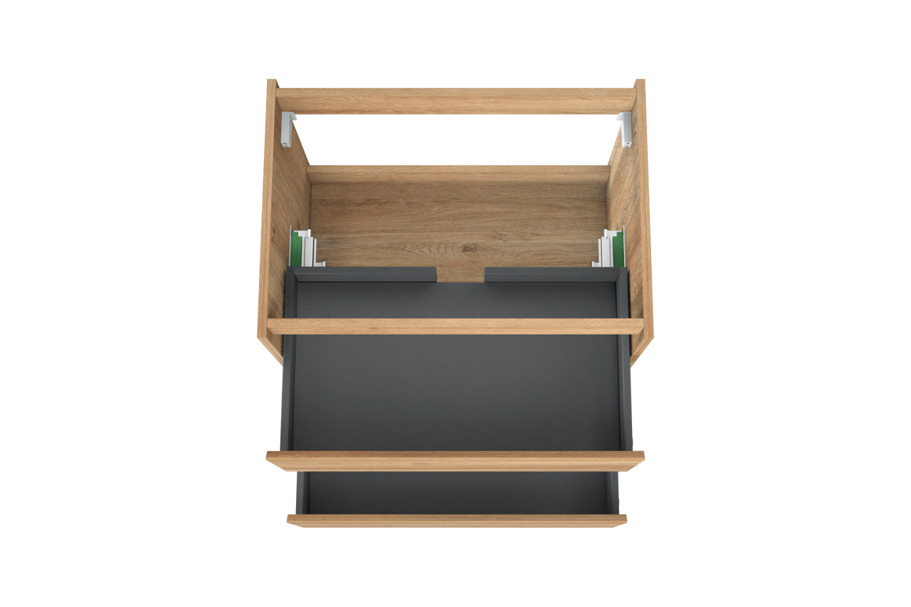 Storke Seda zwevend wastafelonderkast 75 x 52 cm ruw eiken 2 lades