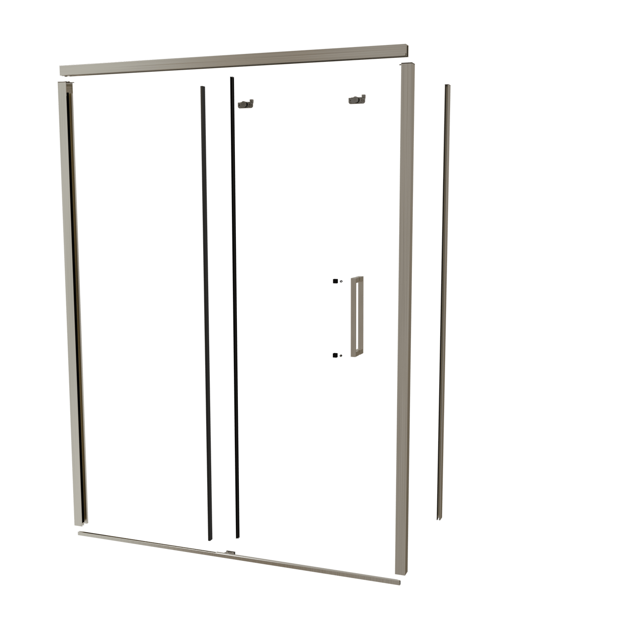 Balmani Senses Design 160 cm Links Profilset für Eckduschen mit Schiebetür Brushed CoolMetal