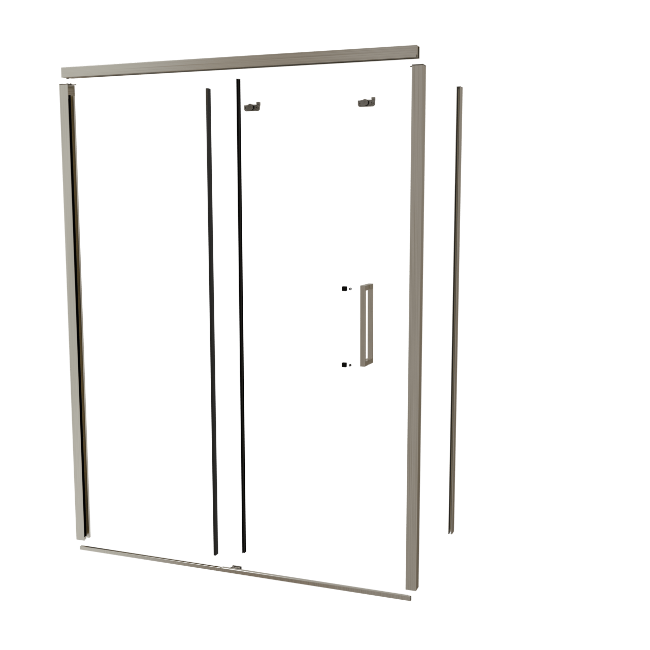 Balmani Senses Design 160 cm gauche ensemble de profils pour coin-douche avec porte coulissante brushed coolmetal