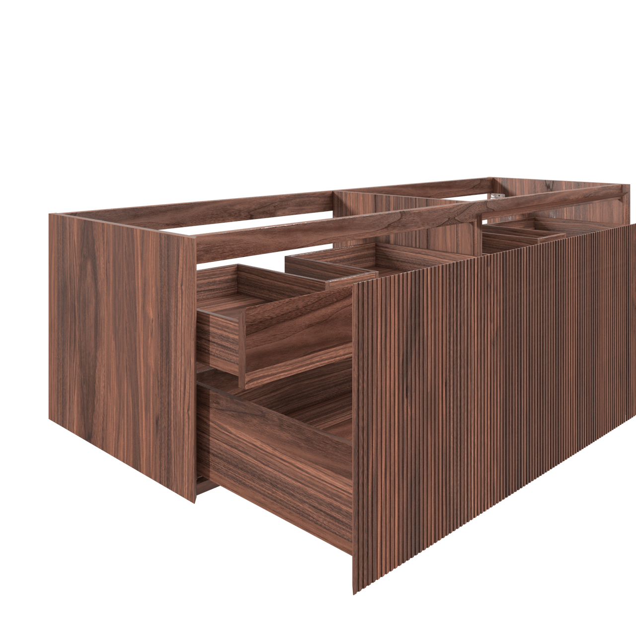 Balmani Fila meuble sous-lavabo suspendu 135 x 55 cm placage noyer 4 tiroirs