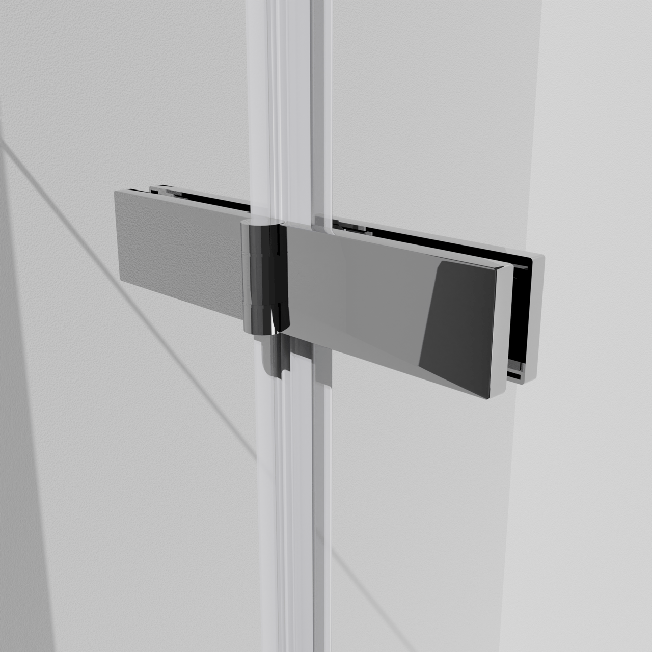 Luca Varess Kuresa driedelige opvouwbare badwand 140 cm helder glas glanzend chroom profiel