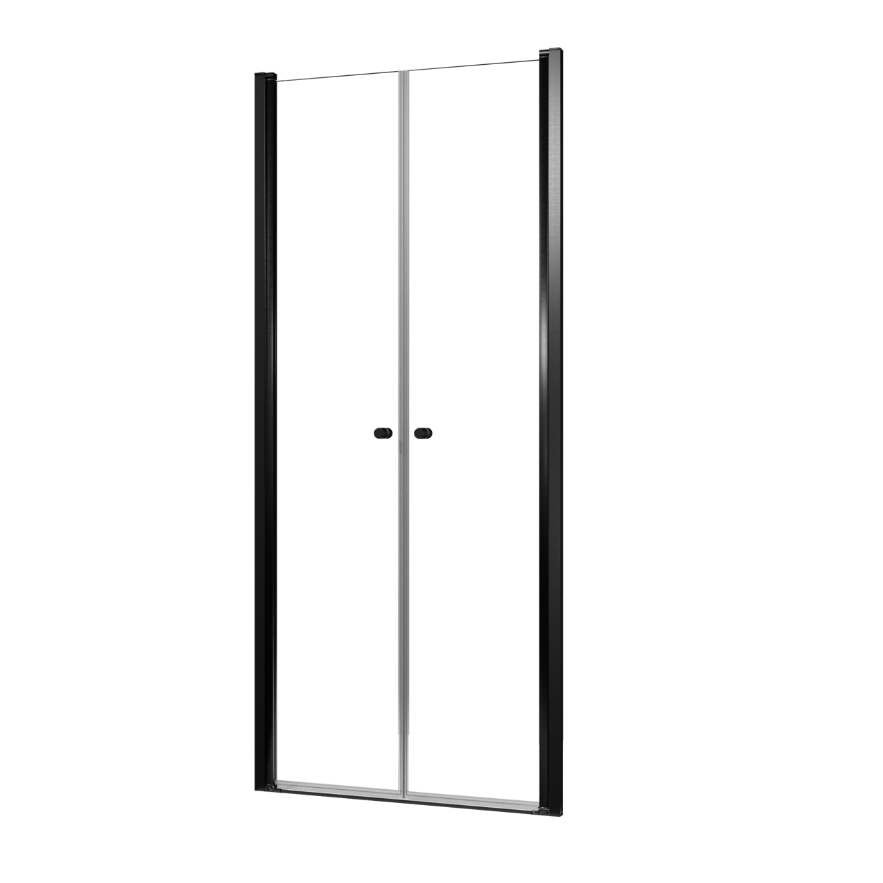 Luca Varess Kuresa Dusche Pendeltür, 90 x 200 cm, Klarglas, Schwarzes Profil, matt