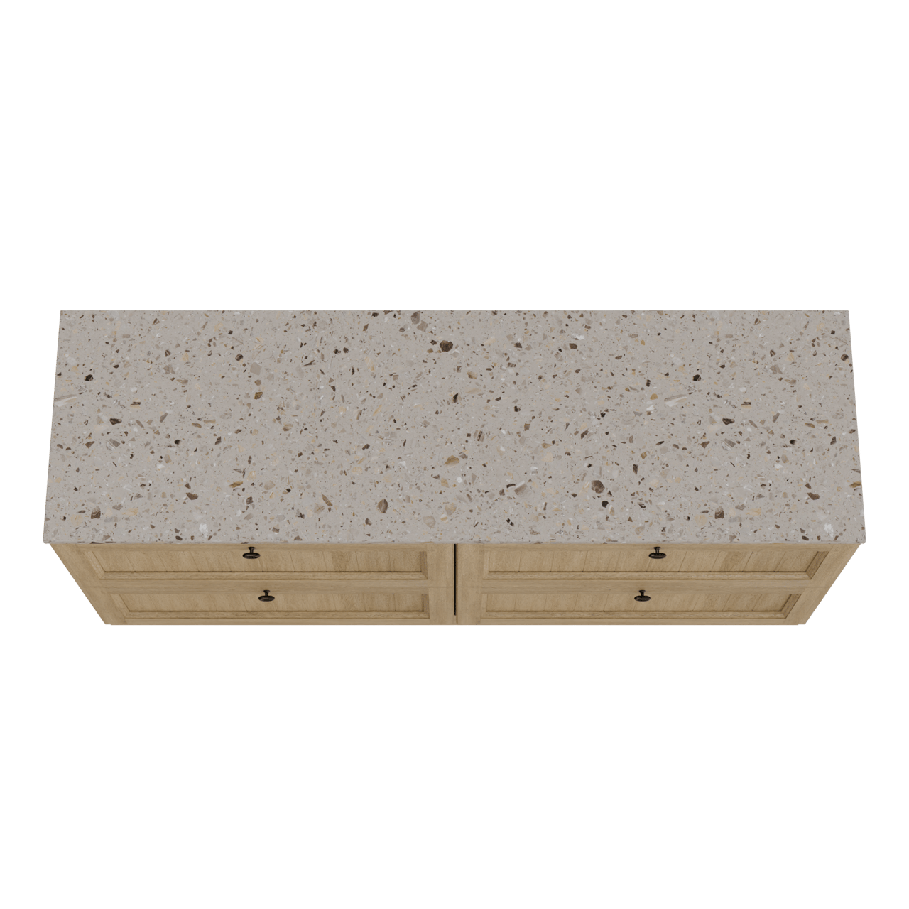 Balmani Lemon meuble salle de bains à poser 180 x 55 cm chêne vieilli avec Stretto tablette simple ou double en terrazzo greige terrazzo