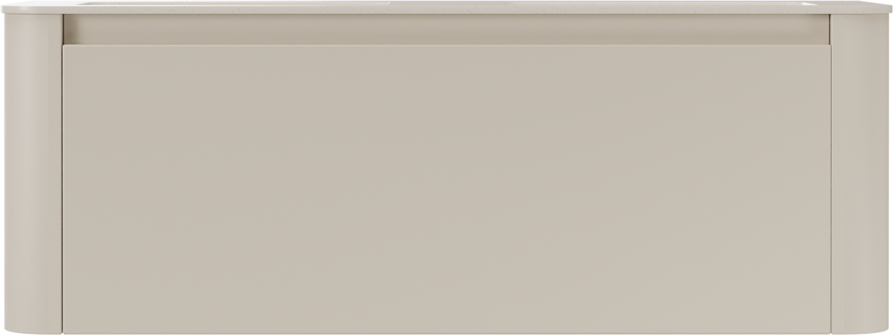 Storke Soft meuble salle de bains suspendu 140 x 46 cm Sand mat avec Mata Soft double vasque en Solid Surface beige granite