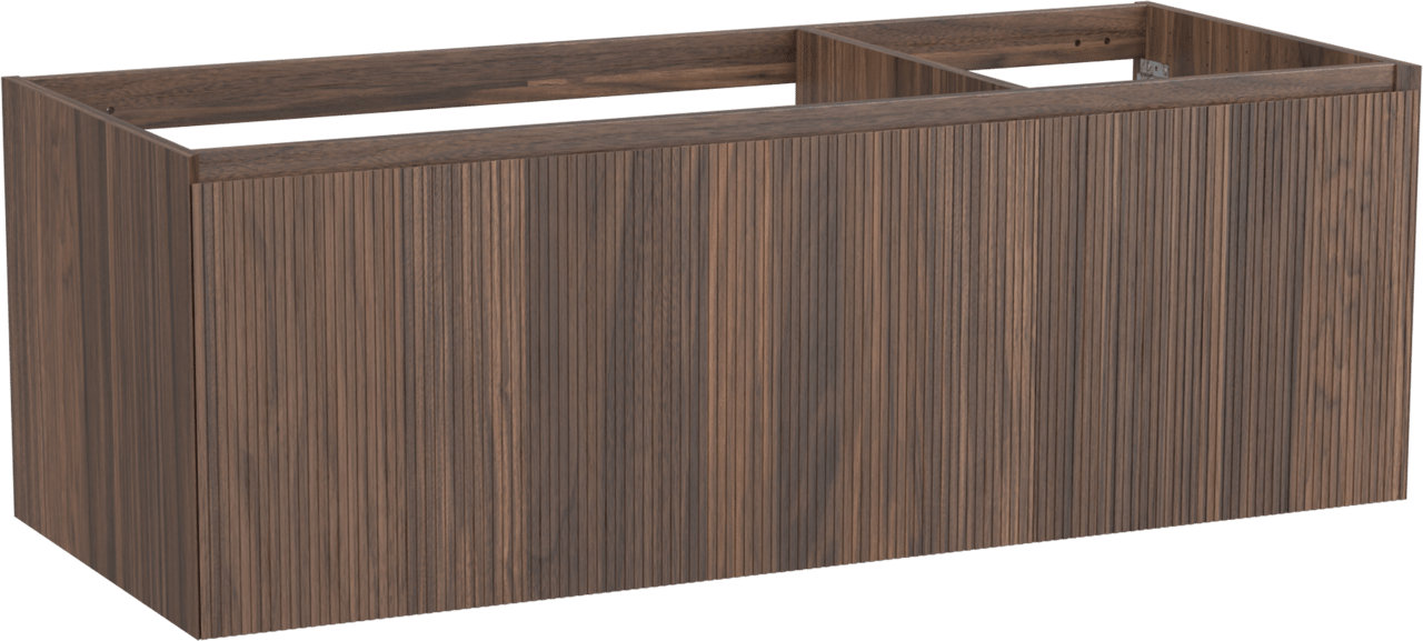 Balmani Fila zwevende wastafelonderkast 135 x 55 cm asymmetrisch links fineer notelaar 4 lades