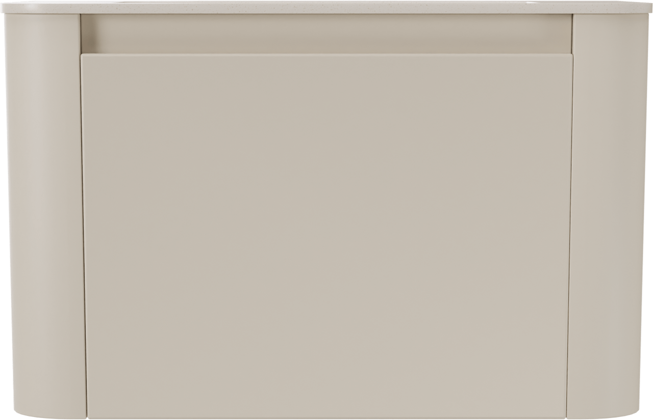 Storke Soft meuble salle de bains suspendu 80 x 46 cm Sand mat avec Mata Soft plan simple en Solid Surface beige granite