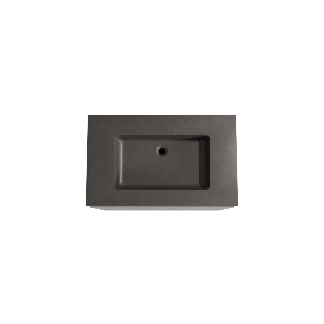 Storke Edge freistehendes Möbelstück Set: 85 x 52 cm, Beton dunkelgrau, mit Scuro High Einzelwaschtisch, Quarz Schwarz matt