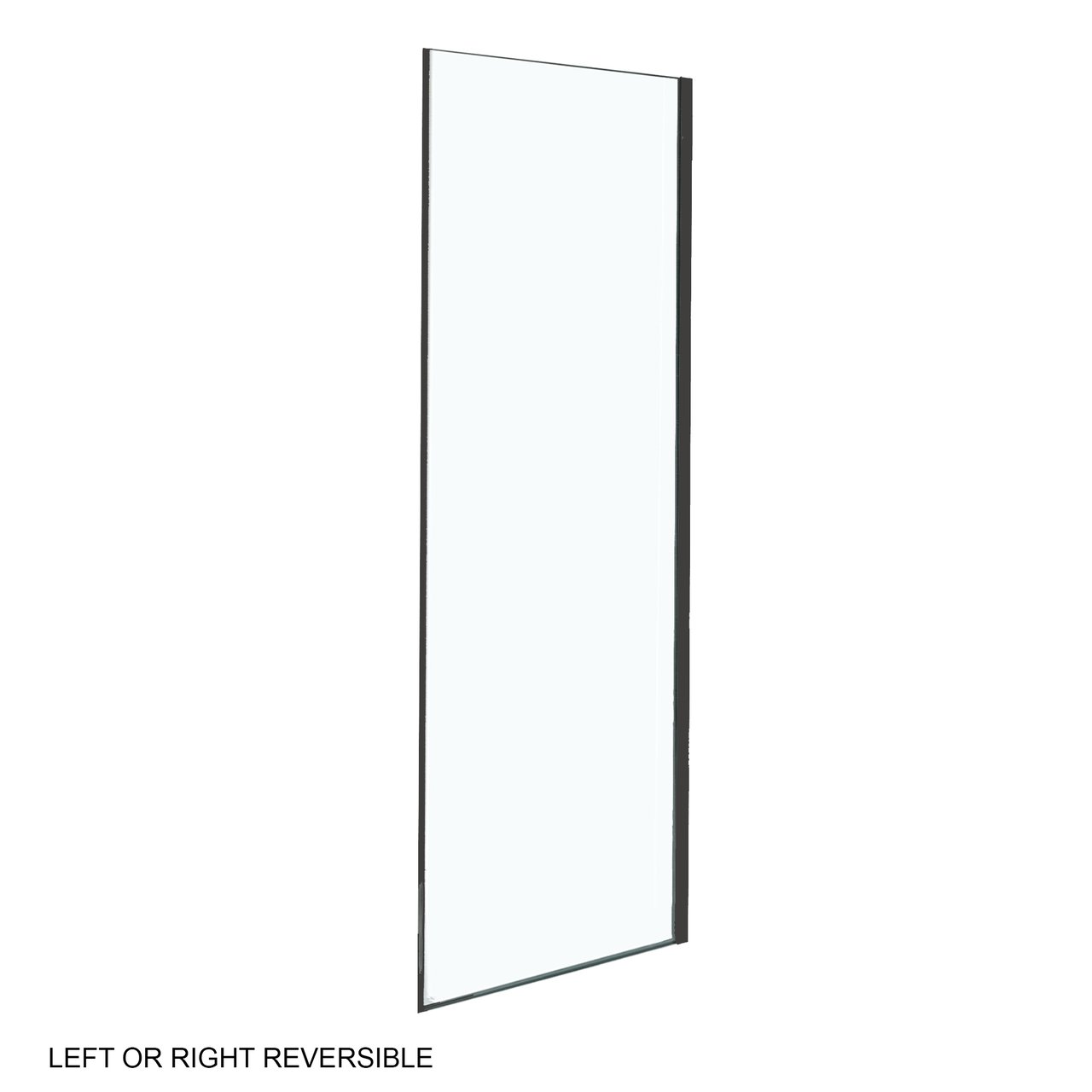 Luca Varess Senses zijpaneel - voor douchehoek - 90 cm helder glas mat zwart profiel