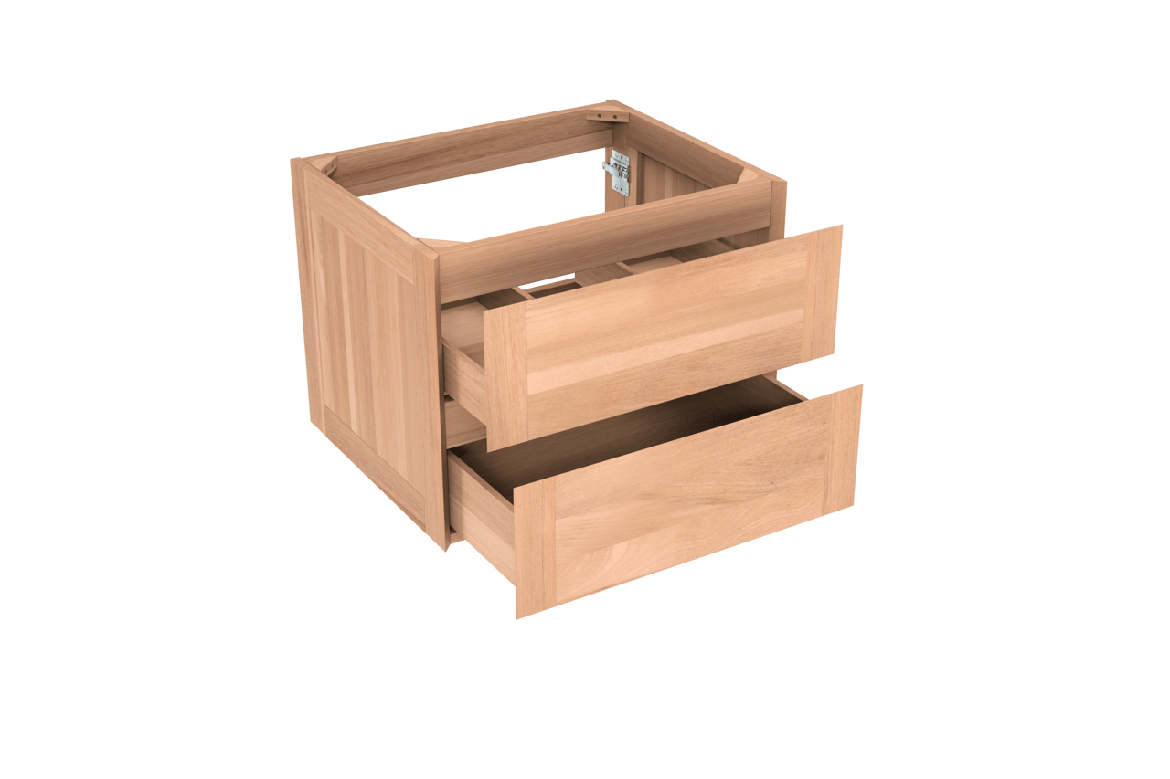 Balmani Mitra zwevende wastafelonderkast 67,5 x 55 cm teak 2 lades