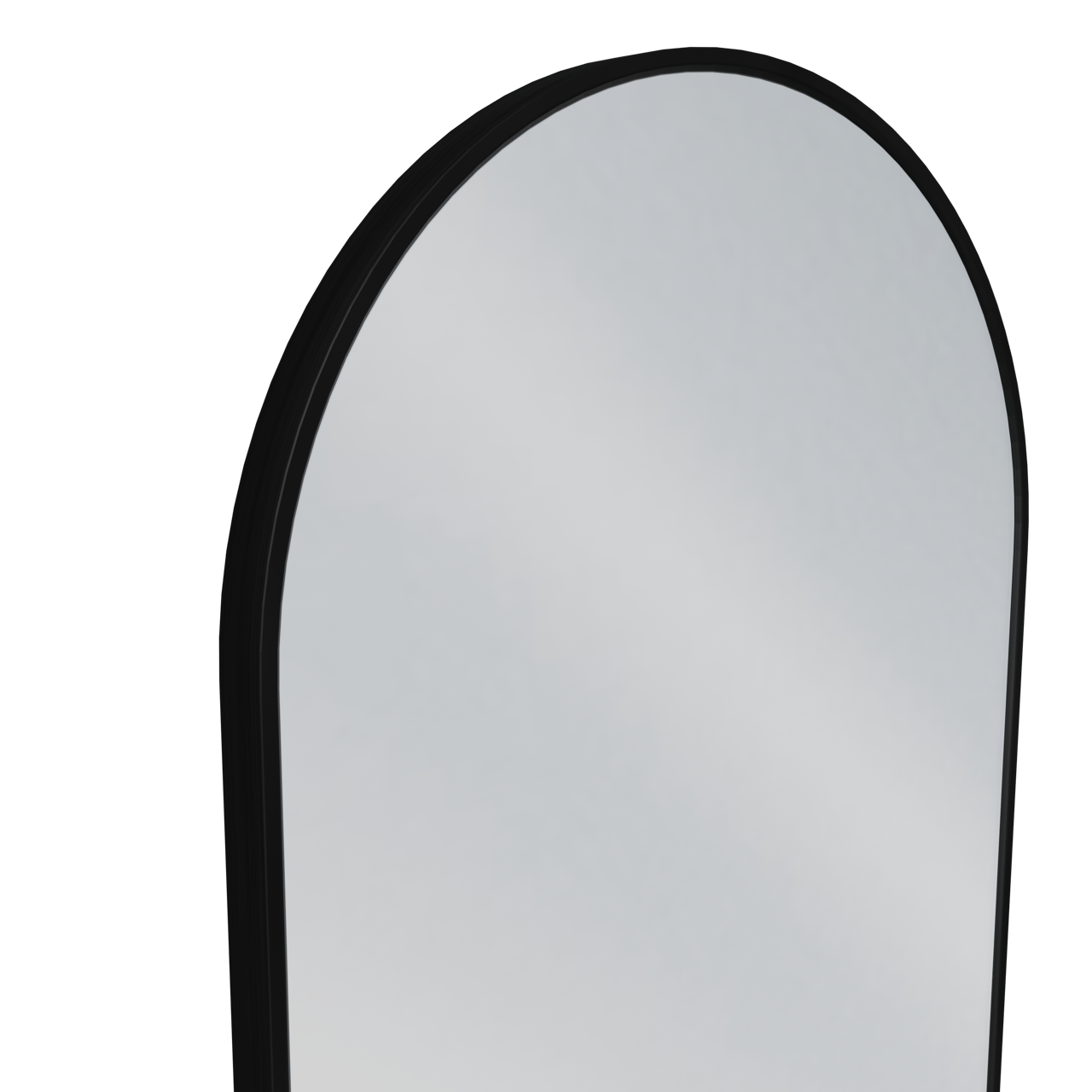 Storke Nero Badspiegel: Rund, Schwarz, 45 x 90 cm