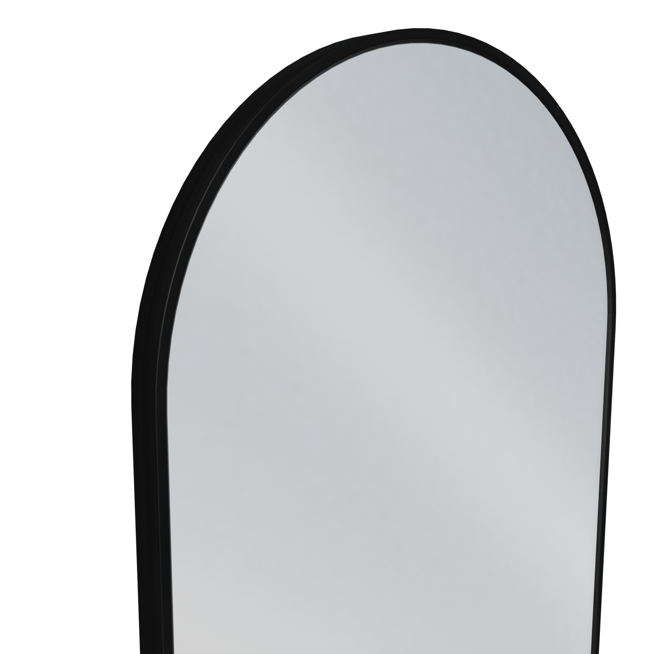 Storke Nero Badspiegel: Rund, Schwarz, 45 x 90 cm