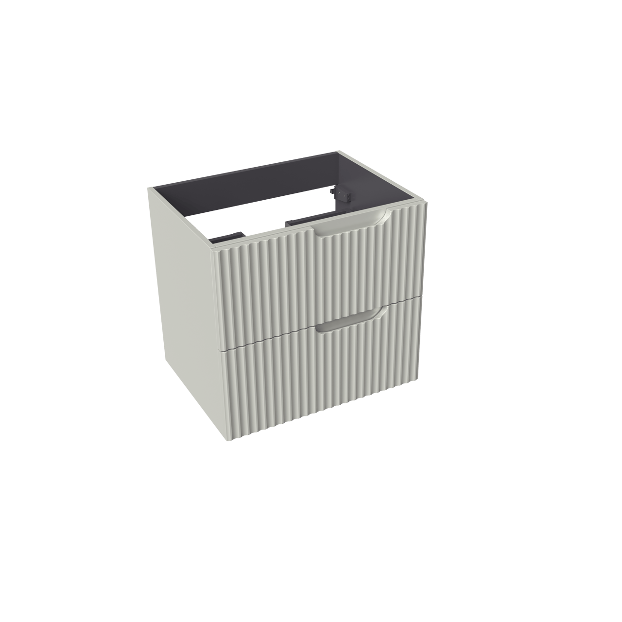 Linie Ribbo zwevende wastafelonderkast 60 x 46 cm greige 2 lades