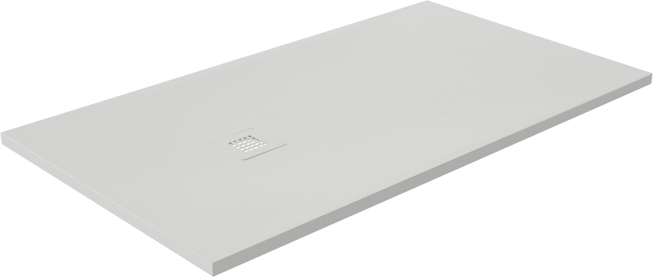 Luca Varess Classy receveur de douche 140 x 80 cm marbre composite blanc mat structure rock