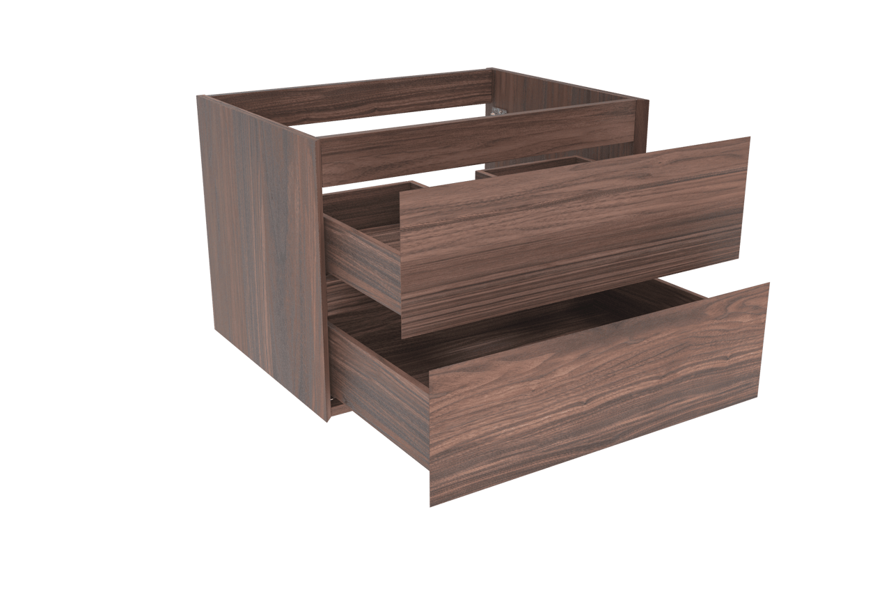 Balmani Mitra meuble sous-vasque suspendu 75 x 55 cm plaqué noyer 2 tiroirs