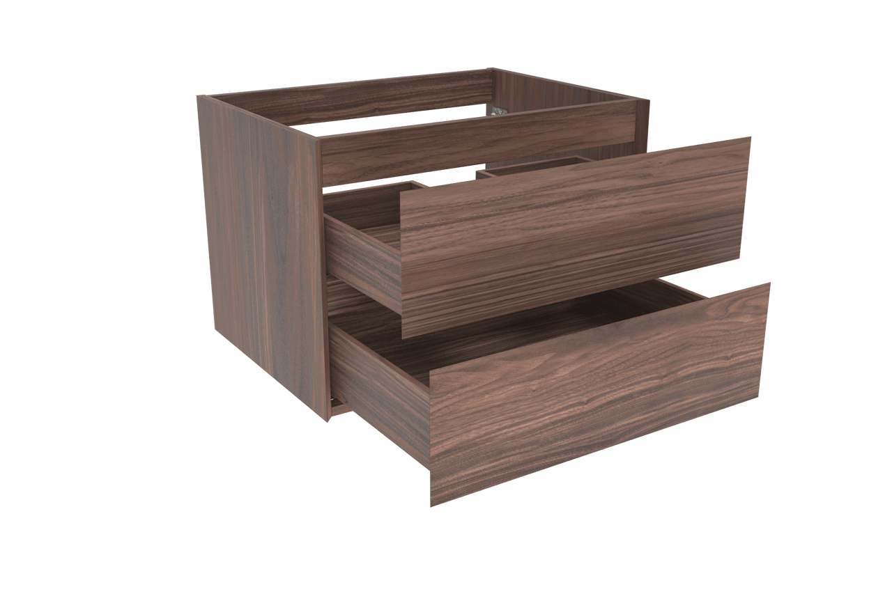 Balmani Mitra meuble sous-lavabo suspendu 75 x 55 cm placage noyer 2 tiroirs