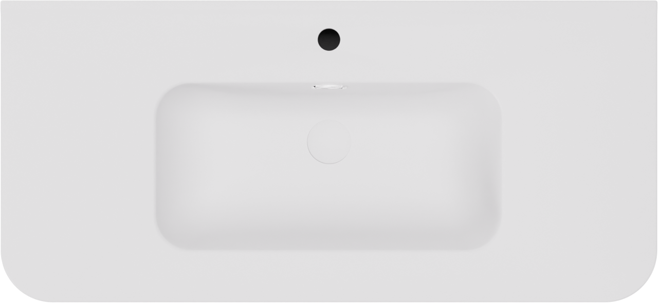 Storke Soft hängendes Möbelstück Set: 100 x 46 cm, Nussbaum, mit Kera Soft Einzelwaschtisch Keramik Weiβ matt