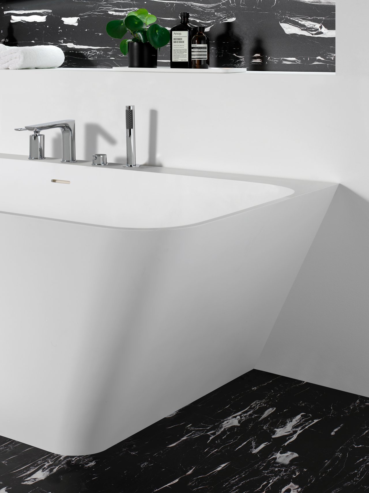 Blaufoss Expo 4-gats badrandkraan met douchekop glanzend chroom