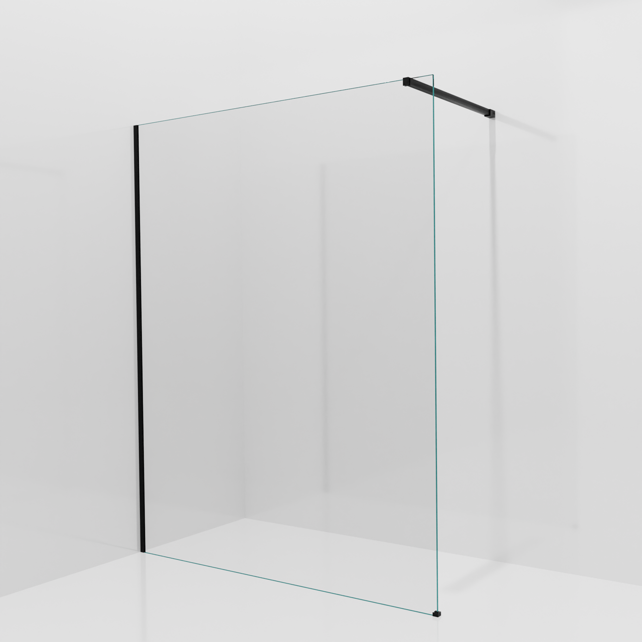 Balmani Modular Walk-In Dusche: 160 x 200 cm, Klarglas, Profil Schwarz matt