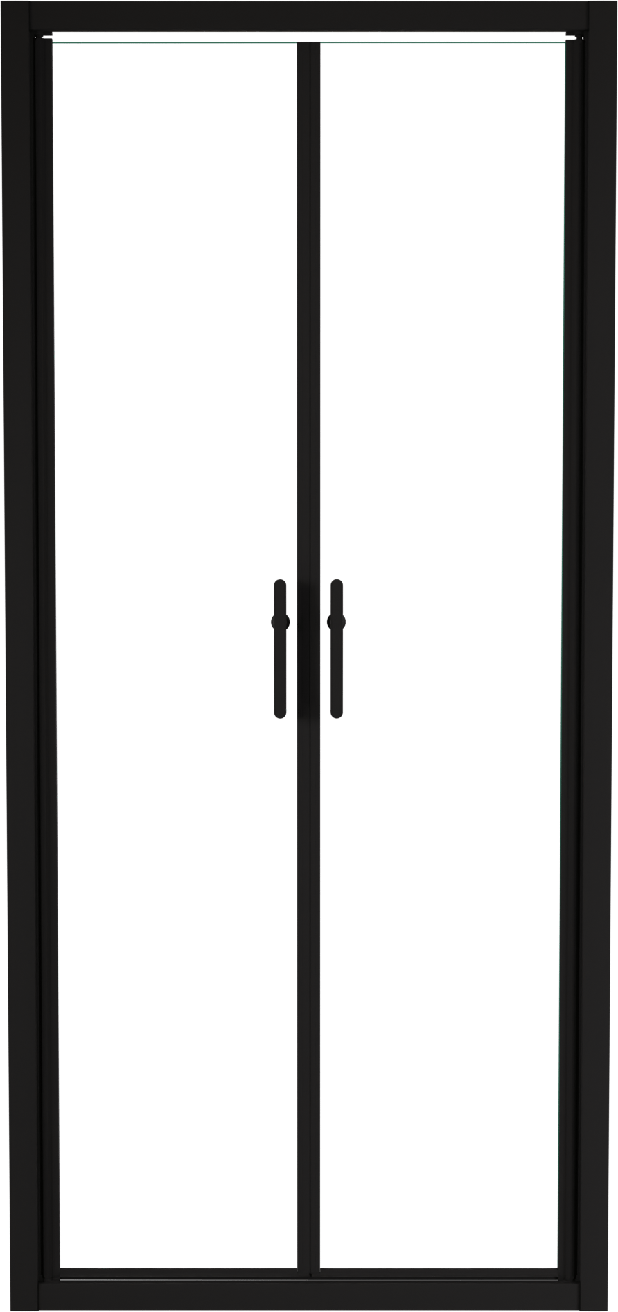 Linie Cadiz porte battante 90 cm x 190 cm verre transparent profil noir mat