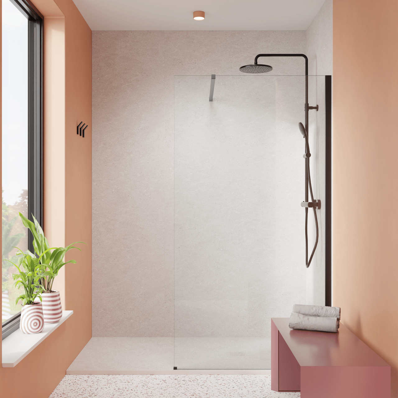 Luca Varess Suite Set revêtement mural de douche 2 x 120 x 260 cm, SPC, Dizzy pearl