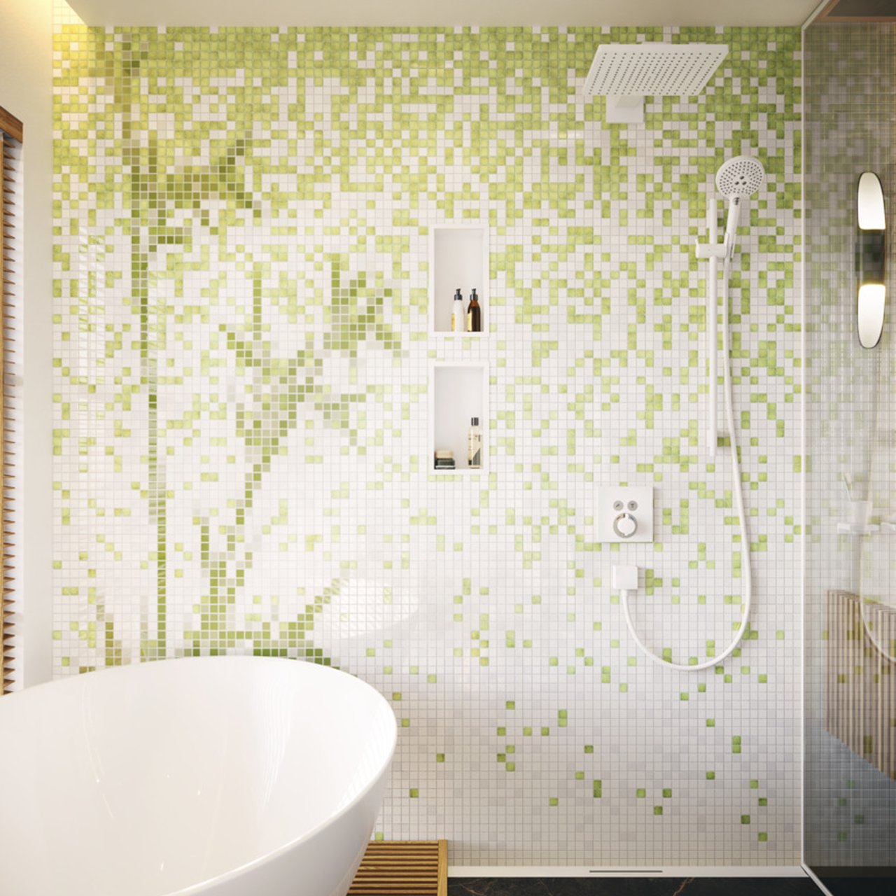 Hansgrohe FixFit Square doucheslangaansluiting 1/2" Mat Wit